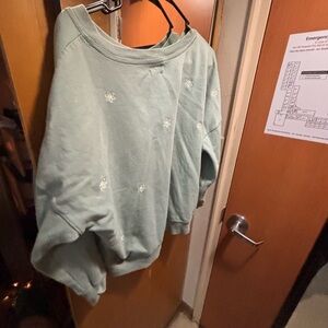 Maurice’s green flower embroidered sweater